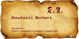 Ronchetti Norbert névjegykártya