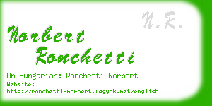 norbert ronchetti business card